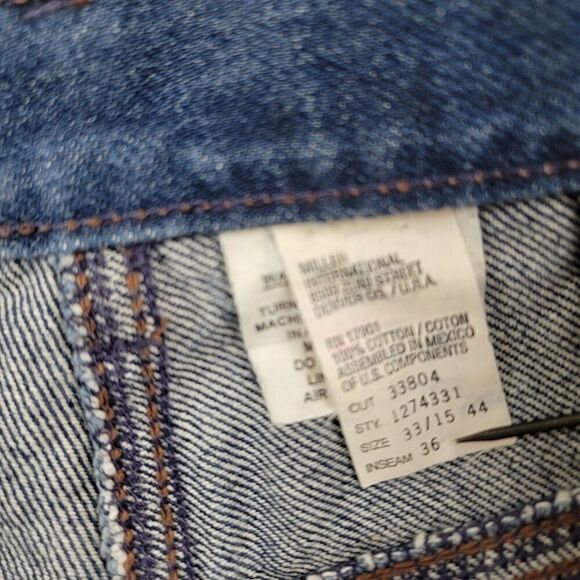 VTG Rockies Rocky Mountain High Rise Mom Jeans ASL Blue Denim 33/15 Bareback 90s - Picture 7 of 14